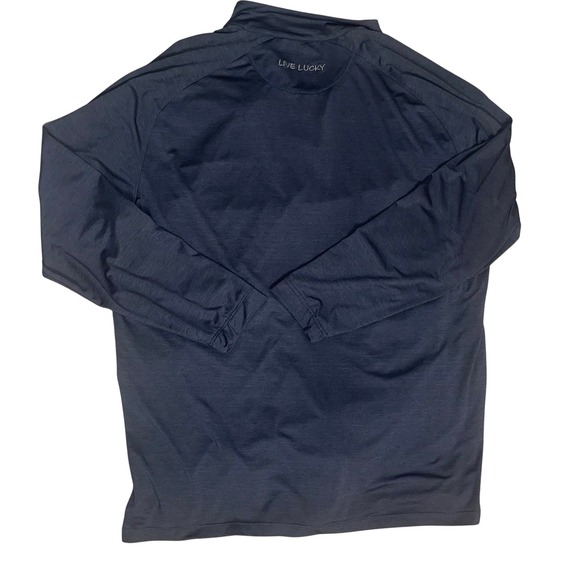 Black Clover Quarter Zip Pullover Live Lucky Blue Golf Top 24" Chest - Picture 2 of 6